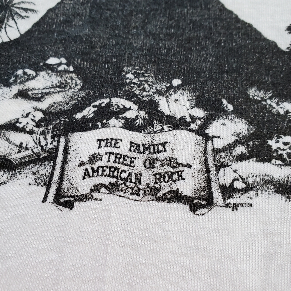 VTG Family Tree Of American Rock White Single Stitch USA Made T-Shirt Large - Picture 4 of 12